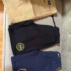 Vans Kids Black, Tan, and Navy Shorts Trio